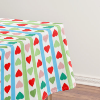 Striped pattern with hearts for Valentine's day  Tafelkleed