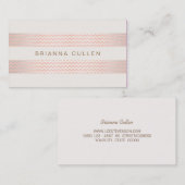 Striped Peach roze Trendy Chevron Elegant Chic Visitekaartje (Voorkant / Achterkant)