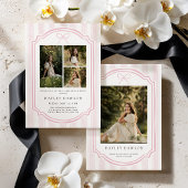 Striped Photo Graduation Party Invite Announcement Kaart