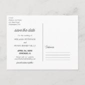 Striped pink and greensave the date photo postcard aankondigingskaart (Achterkant)