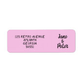 Striped Pink and Red Wedding Return Address Labels (Voorkant)