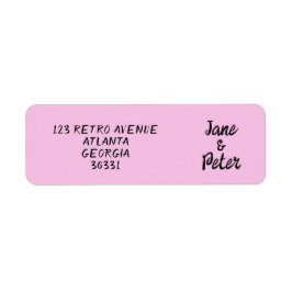 Striped Pink and Red Wedding Return Address Labels