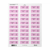 Striped Pink and Red Wedding Return Address Labels (Full Sheet)