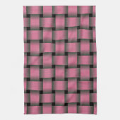 Striped Pink Basket Weave Theedoek (Verticaal)