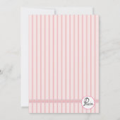 Striped Pink Cross Invitation Kaart (Achterkant)