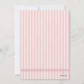 Striped Pink Cross Invitation Kaart (Achterkant)