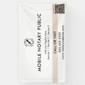 Striped Pink Notary Openbare Logo Website QR Evene Spandoek (Verticaal)