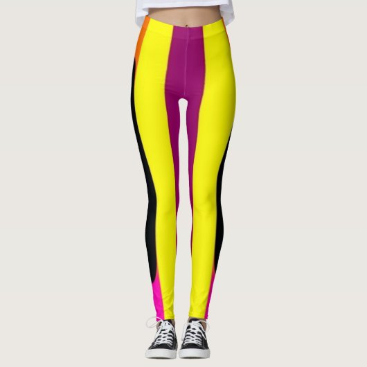 Striped Pop Art Leggings (Voorkant)