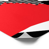 Striped Pop art. Rood, zwart, witte coole silhouet Poster (Hoek)