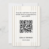 Striped Preppy Modern Wedding Invite Kaart (Achterkant)