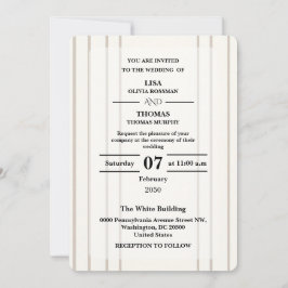 Striped Preppy Modern Wedding Invite Kaart