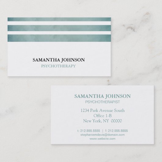 Striped Psychotherapy Therapist Counselor Classic Visitekaartje (Voorkant / Achterkant)