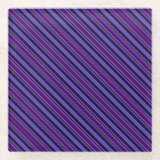 Striped Purples Glazen Onderzetter (Voorkant)