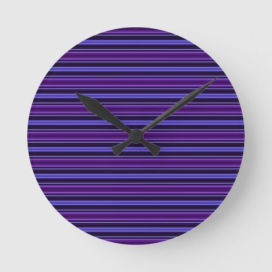 Striped Purples Ronde Klok (Voorkant)