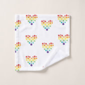 Striped Rainbow en Heart Patroonzaal Bad Handdoek (Wasdoekje)