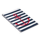 Striped Red Anchor-laptop Notitieboek (Rechterzijde)