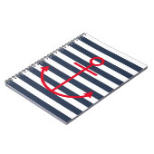 Striped Red Anchor-laptop Notitieboek (Linkerzijde)