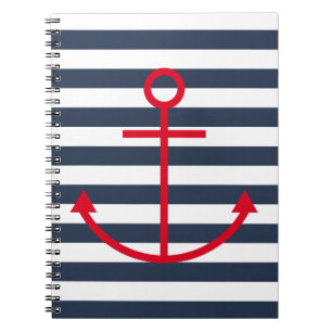 Striped Red Anchor-laptop Notitieboek