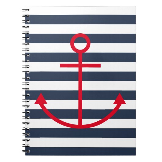 Striped Red Anchor-laptop Notitieboek (Voorkant)