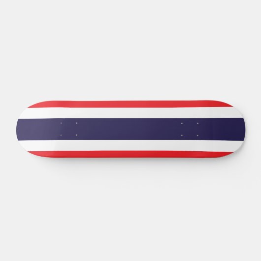Striped Red, White, en Blauw Persoonlijk Skateboard (Horizontaal)