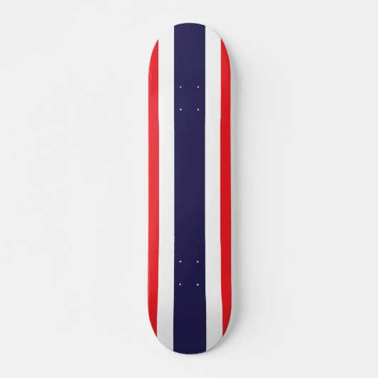  Striped Red, White, en Blauw Persoonlijk Skateboard (Voorkant)