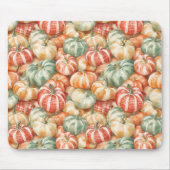 Striped Red White Green Pumpkins Muismat (Voorkant)