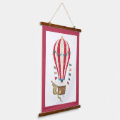 Striped Red & White Steampunk Hot Air ballon Hangend Wandkleed (Gebogen)
