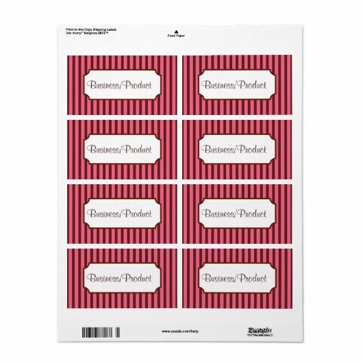 Striped Retro Business Labels (Full Sheet)