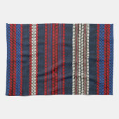 Striped Retro Red White en Blue Hippy Stripes Theedoek (Horizontaal)