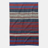 Striped Retro Red White en Blue Hippy Stripes Theedoek (Verticaal)