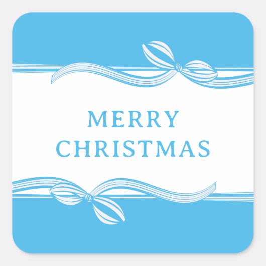 Striped Ribbon Square Sticker (Voorkant)