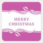 Striped Ribbon Square Sticker (Voorkant)