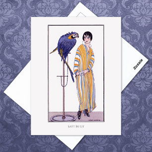 Striped Robe Parrot Gerda Wegener Mode Briefkaart