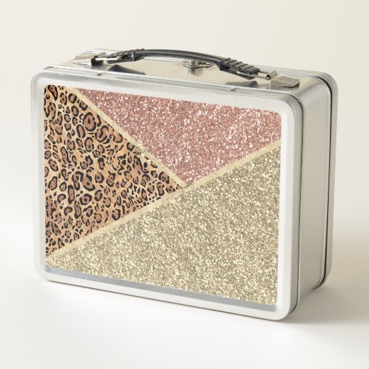 Striped Roos Gold Glitter Leopard Monogram (Achterkant)