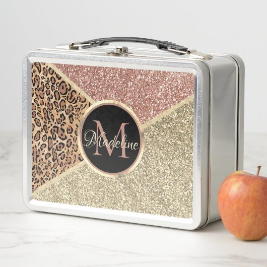 Striped Roos Gold Glitter Leopard Monogram (In situ)