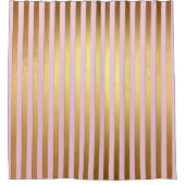 Striped- roze en gouden strepen douchegordijn (Voorkant)