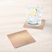 Striped- roze en gouden strepen kartonnen onderzetters (Insitu)