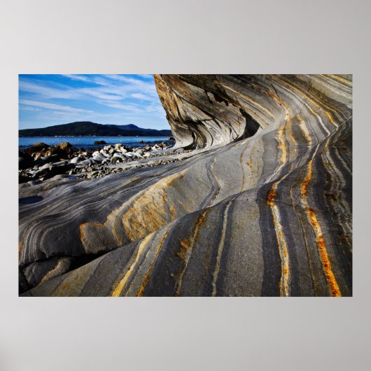 Striped Seaside Rock Poster (Voorkant)