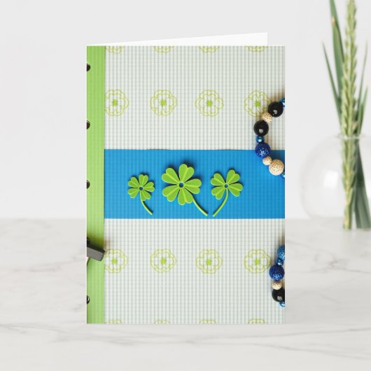 Striped Shamrock Pattern Card Kaart (Voorkant)