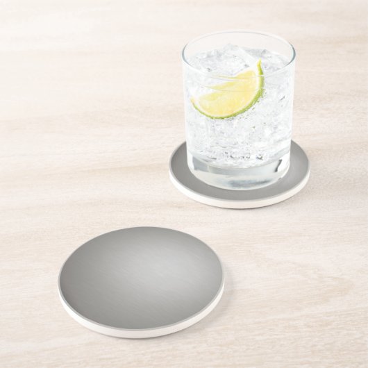 Striped Silver Borhed Aluminium Zandsteen Onderzetter (Zijkant)