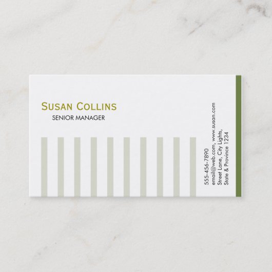 Striped Simple Moderne Elegant Professional Visitekaartje (Voorkant)
