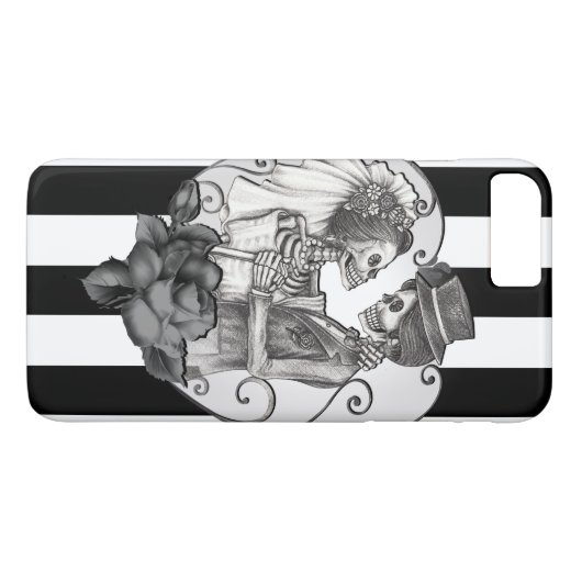 Striped Skeleton Love Couple Marriage Dance Case-Mate iPhone Case (Achterkant (Horizontaal))
