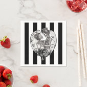 Striped Skeleton Love Couple Marriage Dance Servet (Insitu)