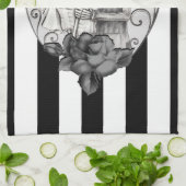 Striped Skeleton Love Couple Marriage Dance Theedoek (Gevouwen)