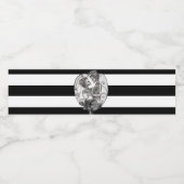 Striped Skeleton Love Couple Marriage Dance Waterfles Etiket (Enkel label)