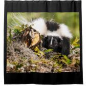 Striped Skunk Fern Log Douchegordijn (Voorkant)