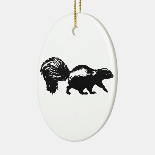 Striped Skunk Keramisch Ornament (Links)