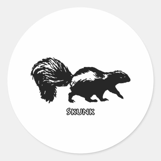 Striped Skunk Ronde Sticker (Voorkant)