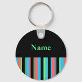 striped Sleutelhanger Sjabloon - Groene tekst (Voorkant)