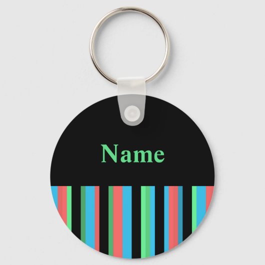 striped Sleutelhanger Sjabloon - Groene tekst (Voorkant)